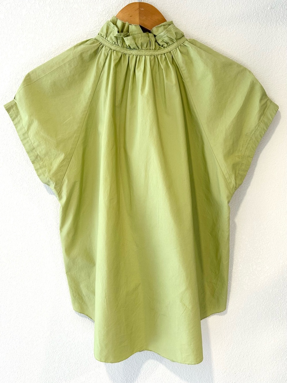 Anthropologie x Sundays Celery Ruffle Neck Cotton Poplin Top Boho Romantic XS - Picture 3 of 5